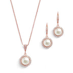 Luna Rose Gold Freshwater Pearl Pendant Set