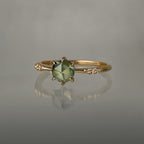 Silky Rose Cut Green Sapphire Ilona Ring