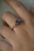 Ocean Blue Sapphire Asrai Garden Ring