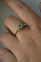 Rich Spruce Green Montana Sapphire Daphne Ring