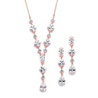 Nicolina Rose Gold Simulated Diamond Necklace set