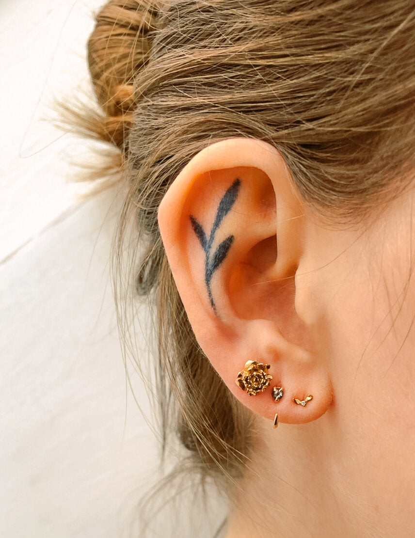 Pink Sapphire Peony Earring