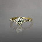 1ct Light Green-Yellow Diamond Nereid Ring
